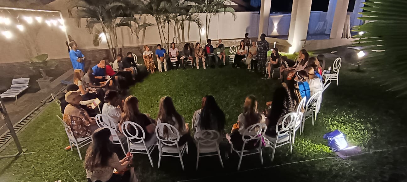 Triangle of Hope pilgrims gather for evening reflection in Ghana