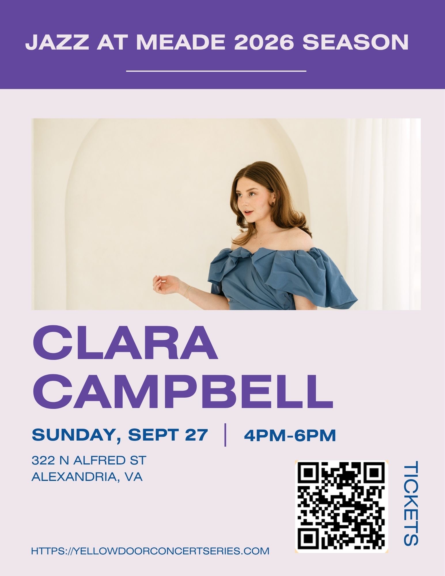 Clara Campbell, featured artist for Jazz at Meade 2026