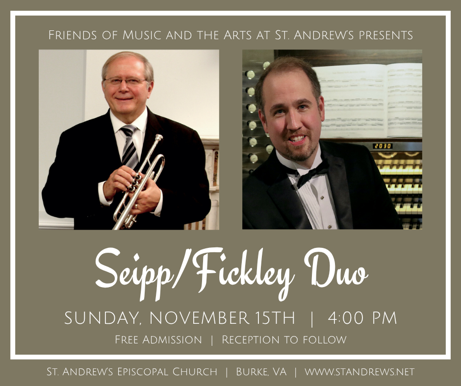 Seipp/Fickley Duo concert at St. Andrew’s Episcopal Church, Burke, VA.