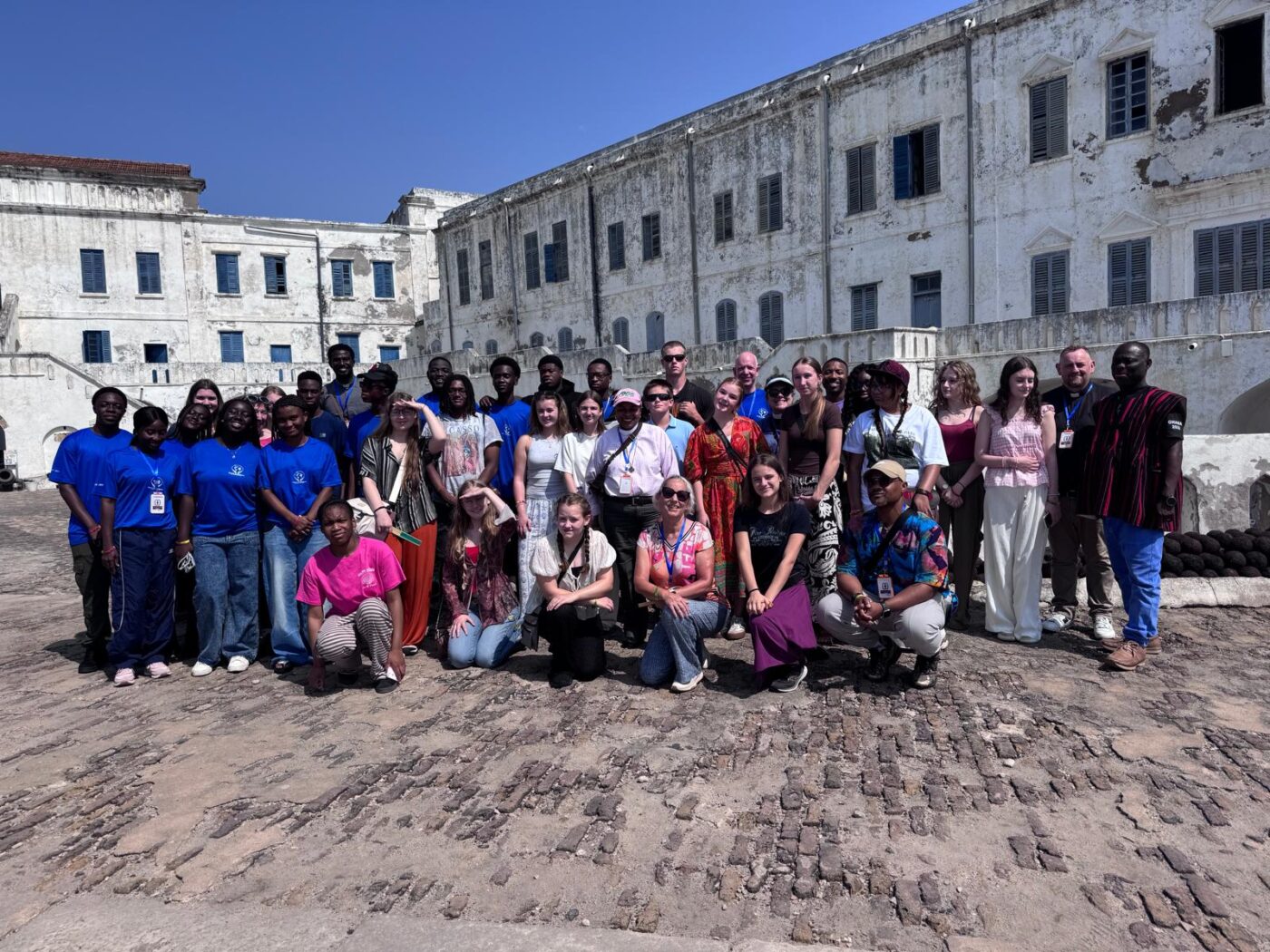 Triangle of Hope pilgrims gather at Cape Coast Castle in Ghana