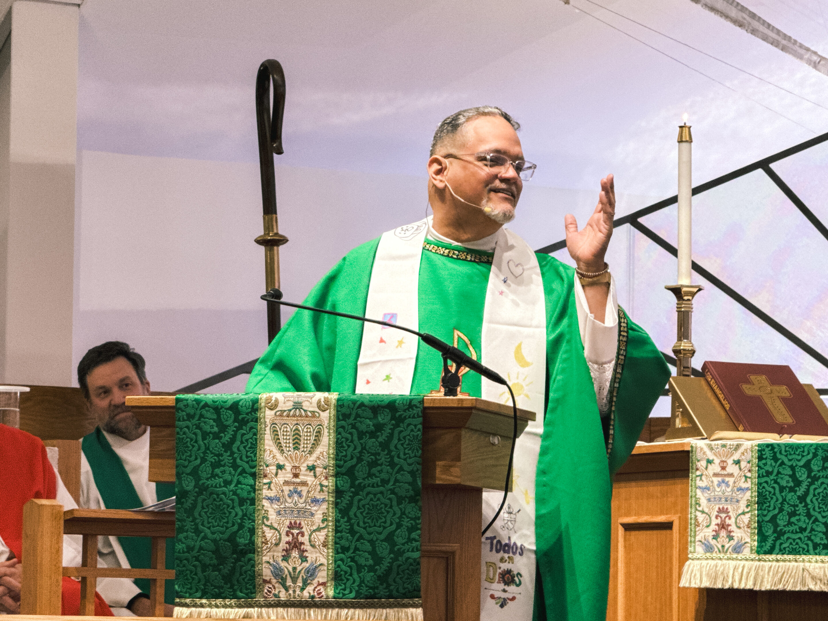 The Rev. Edgar Otero preaching at the Many Cultures Festival