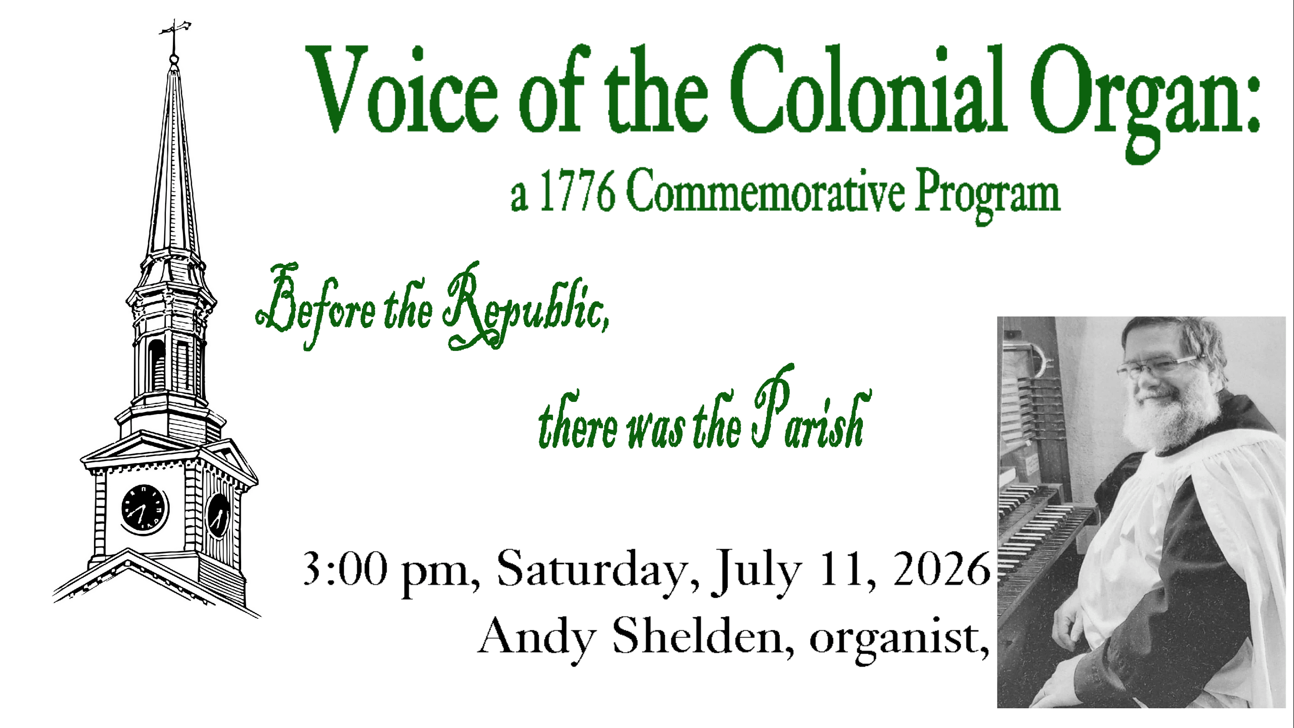 Voice of the Colonial Organ event graphic