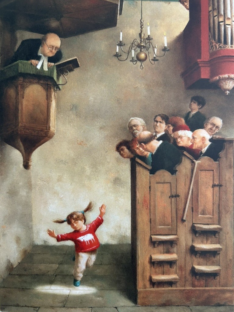 Dansje in de kerk by Marius van Dokkum