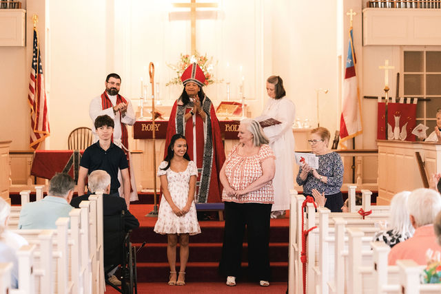Bishop Harris stands with those confirmed and reaffirmed at Varina Episcopal Church.