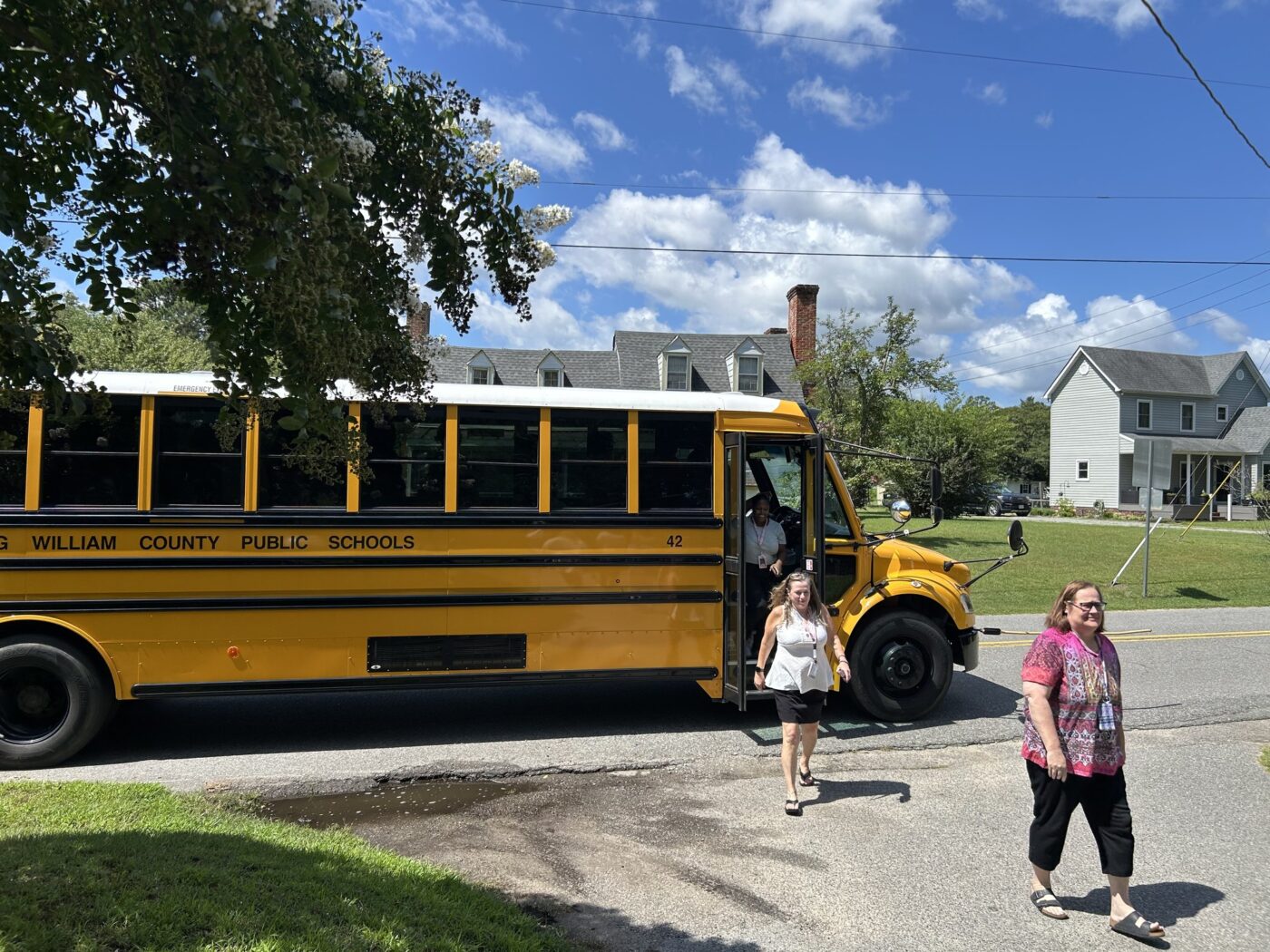 A King William County school bus outside St. David’s, Aylett, during the teacher appreciation lunch.