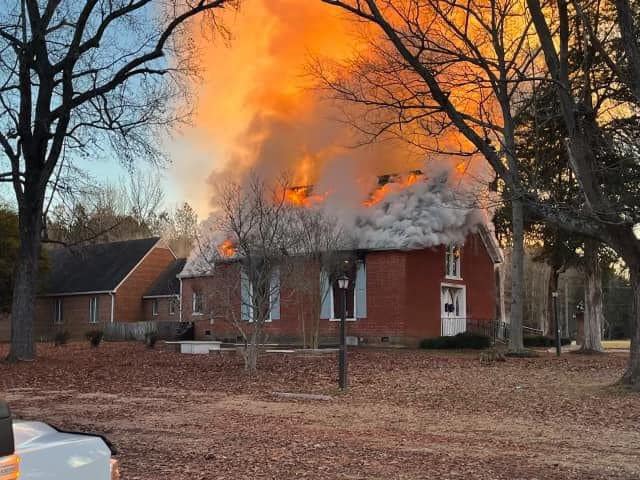 St. Peter's, Oak Grove during the 2023 fire