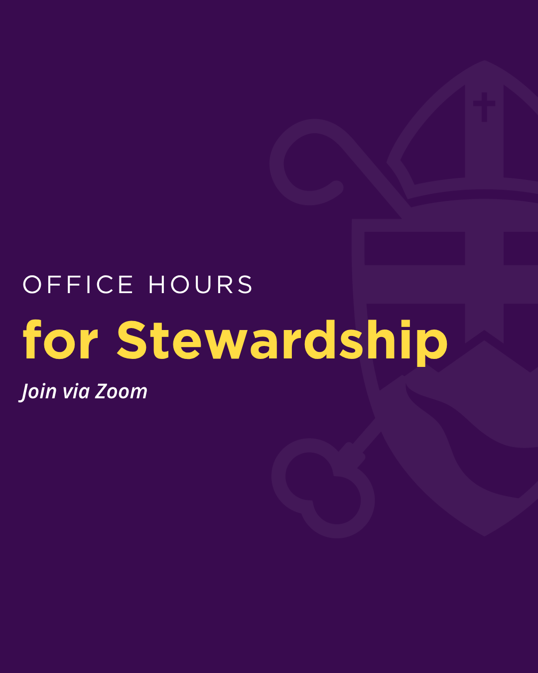 Zoom Office Hours - Fall Stewardship graphic