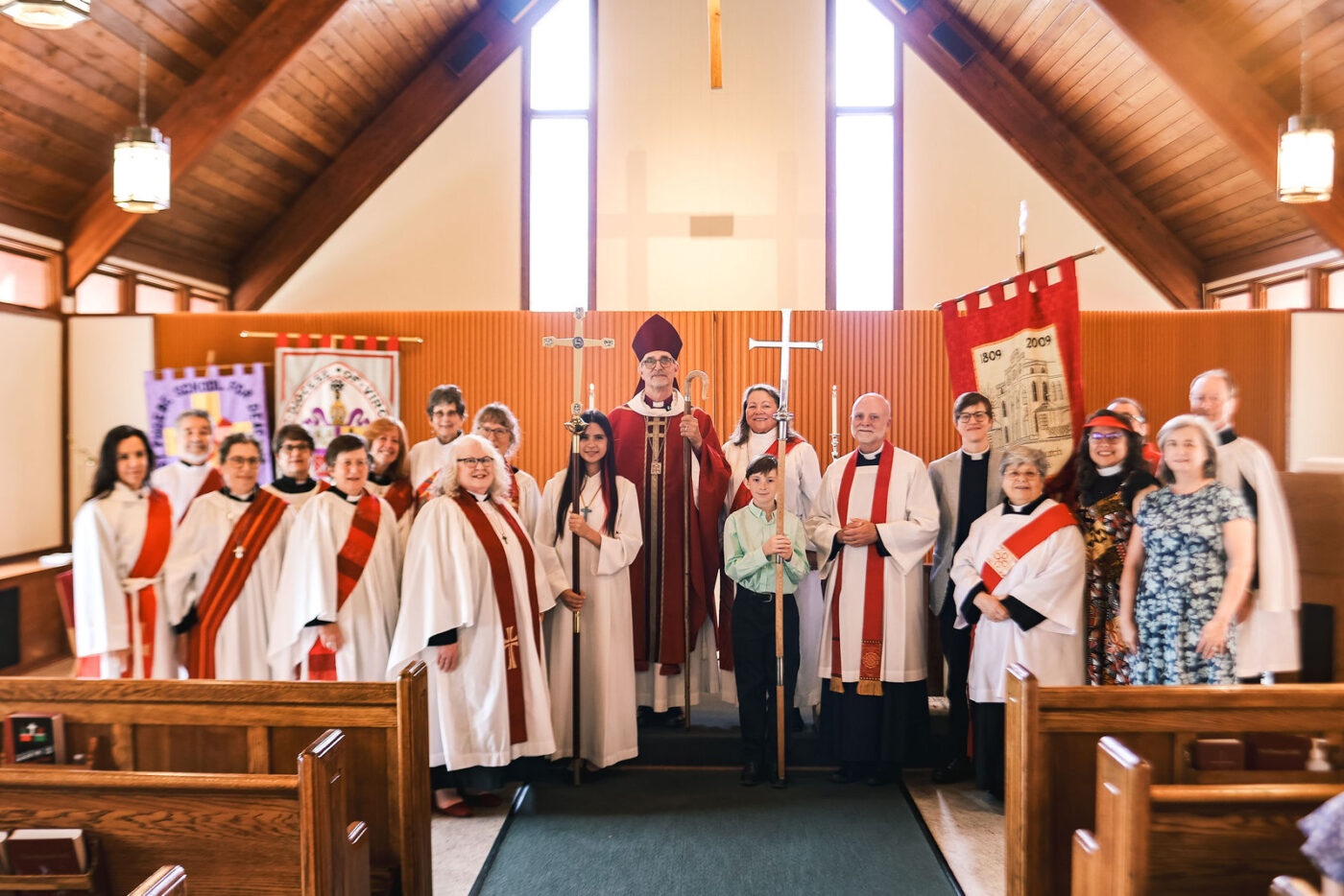 The Rev. Deacon Melissa Ann Carter stands during her ordination to the Sacred Order of Deacons at All Saints Sharon Chapel.