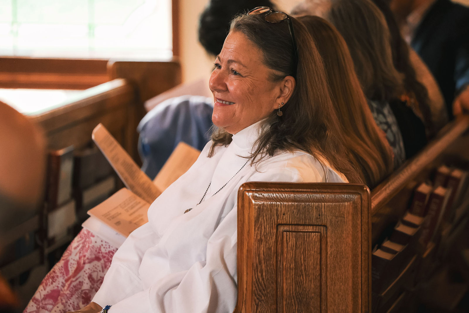 Melissa Ann Carter participates in her ordination service at All Saints Sharon Chapel.